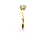 Yellow gold Princess Cut Solitaire Ring with Cathedral Band and Four-Prong Setting_88