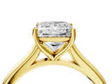 Yellow gold Princess Cut Solitaire Ring with Cathedral Band and Four-Prong Setting_90