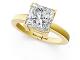 Yellow gold Princess Cut Solitaire Ring with Four-Prong Setting and Classic Band_56