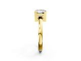 Yellow gold Princess Cut Solitaire Ring with Four-Prong Setting and Classic Band_57