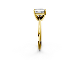 Yellow gold Princess Cut Solitaire Ring with Four-Prong Setting on a Classic Band_59