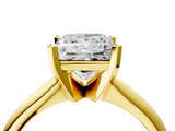 Yellow gold Princess Cut Solitaire Ring with Four-Prong Setting on a Classic Band_61