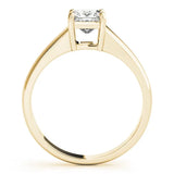 Yellow gold Princess Cut Solitaire Ring with Split Shank and Four-Prong Setting 2