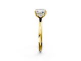 Yellow gold Princess Cut Solitaire Ring with Thin Band and Four-Prong Setting_38