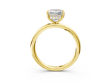 Yellow gold Princess Cut Solitaire Ring with Thin Band and Four-Prong Setting_39