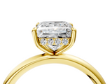 Yellow gold Princess Cut Solitaire Ring with Thin Band and Four-Prong Setting_40
