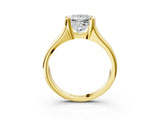 Yellow gold Princess Cut Solitaire Tension Set Diamond Ring with Split Shank Band_18