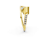 Yellow gold Princess Cut Solitaire Tension-Set Diamond Split Shank Ring_22