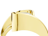 Yellow gold Princess Cut Solitaire Tension-Set Diamond Split Shank Ring_24