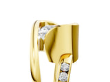 Yellow gold Princess Cut Solitaire Tension-Set Diamond Split Shank Ring_25