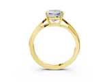 Yellow gold Princess Cut Solitaire Twist Band Ring with Four-Prong Setting_36