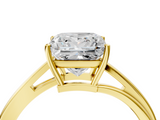 Yellow gold Princess Cut Solitaire Twist Band Ring with Four-Prong Setting_37