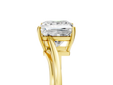 Yellow gold Princess Cut Solitaire Twist Band Ring with Four-Prong Setting_38