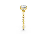 Yellow gold Princess Cut Solitaire Twisted Band 4-Prong Ring_17