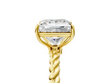 Yellow gold Princess Cut Solitaire Twisted Band 4-Prong Ring_20