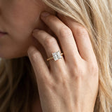 Yellow gold Princess Cut Solitaire Twisted Band Ring with Four-Prong Setting_8