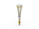 Yellow gold Princess Cut Split Shank Pave Diamond Engagement Ring with Four-Prong Setting_30