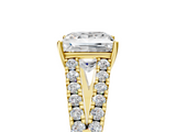 Yellow gold Princess Cut Split Shank Pave Diamond Engagement Ring with Four-Prong Setting_33