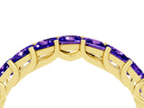 Yellow gold Princess Cut Tanzanite Channel-Set Eternity Band with Prong Setting_10