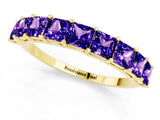 Yellow gold Princess Cut Tanzanite Channel-Set Eternity Band with Prong Setting_7