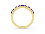 Yellow gold Princess Cut Tanzanite Channel-Set Eternity Band with Prong Setting_9