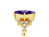 Yellow gold Princess Cut Tanzanite Ring with Side Stones and Four-Prong Setting_41