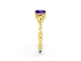 Yellow gold Princess Cut Tanzanite Solitaire Celtic Knot Ring with Four-Prong Setting_14