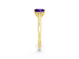Yellow gold Princess Cut Tanzanite Solitaire Engagement Ring with Cathedral Setting and Four-Prong Mount_20