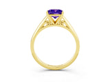 Yellow gold Princess Cut Tanzanite Solitaire Engagement Ring with Cathedral Setting and Four-Prong Mount_21