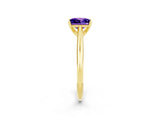 Yellow gold Princess Cut Tanzanite Solitaire Engagement Ring with Cathedral Setting and Four-Prong Mount_26
