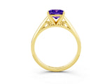 Yellow gold Princess Cut Tanzanite Solitaire Engagement Ring with Cathedral Setting and Four-Prong Mount_27
