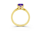 Yellow gold Princess Cut Tanzanite Solitaire Engagement Ring with Classic Band and Four-Prong Setting_27
