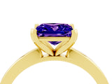 Yellow gold Princess Cut Tanzanite Solitaire Engagement Ring with Classic Band and Four-Prong Setting_28