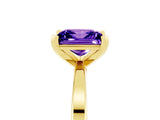 Yellow gold Princess Cut Tanzanite Solitaire Engagement Ring with Classic Band and Four-Prong Setting_29