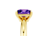 Yellow gold Princess Cut Tanzanite Solitaire Engagement Ring with Round Band and Four-Prong Setting_5