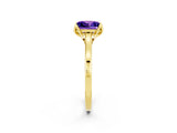 Yellow gold Princess Cut Tanzanite Solitaire Ring with Flower Prong Setting and Classic Band_38