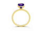 Yellow gold Princess Cut Tanzanite Solitaire Ring with Thin Band and Prong Setting_27