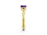 Yellow gold Princess Cut Tanzanite Solitaire Twist Band Prong Setting Ring_38