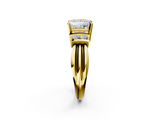 Yellow gold Princess Cut Three-Stone Channel Set Ring with Bar Prongs_58
