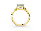 Yellow gold Princess Cut Three-Stone Channel Set Ring with Bar Prongs_59