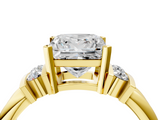 Yellow gold Princess Cut Three-Stone Channel Set Ring with Bar Prongs_60