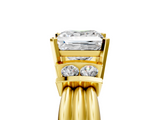 Yellow gold Princess Cut Three-Stone Channel Set Ring with Bar Prongs_61
