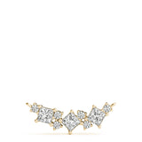 Yellow gold Princess Cut V-Shape Diamond Pendant with Four-Prong Setting 1