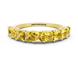 Yellow gold Princess Cut Yellow Sapphire Channel-Set Eternity Band with Prong Setting_6