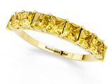 Yellow gold Princess Cut Yellow Sapphire Channel-Set Eternity Band with Prong Setting_7