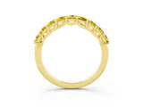 Yellow gold Princess Cut Yellow Sapphire Channel-Set Eternity Band with Prong Setting_9