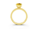 Yellow gold Princess Cut Yellow Sapphire Milgrain Pavé Engagement Ring with Four-Prong Setting_39