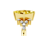 Yellow gold Princess Cut Yellow Sapphire Ring with Side Stones and Four-Prong Setting_65