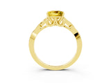 Yellow gold Princess Cut Yellow Sapphire Solitaire Celtic Knot Ring with Four-Prong Setting_39