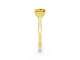 Yellow gold Princess Cut Yellow Sapphire Solitaire Engagement Ring with Cathedral Setting and Four-Prong Mount_26